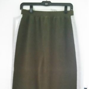 Olive Green Maxi Skirt -- XS